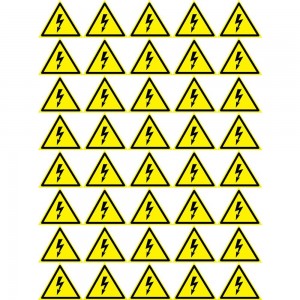Наклейка знак электробезопасности Опасность поражения электротоком REXANT 50x50x50 мм 50шт 56-0006-2