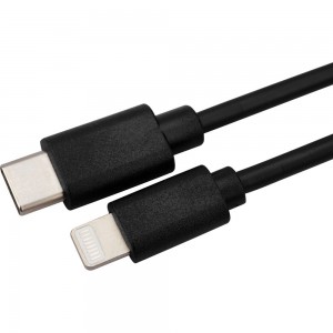 Кабель USB Type-C - Lightning REXANT 3A, 1м для iPhone черный 18-1827