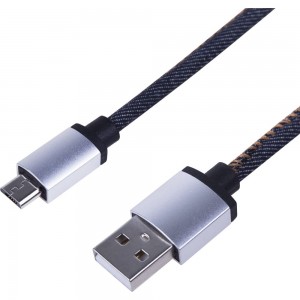 Кабель USB - micro USB REXANT в джинсовой оплетке 1 м 18-4242