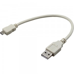 Кабель USB - micro USB REXANT 0.2 метра, серый 18-1162