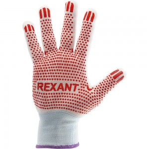 Нейлоновые перчатки с ПВХ-покрытием точка REXANT 09-0202-2