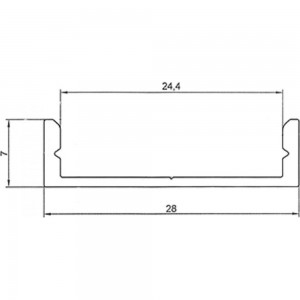 Профиль для светодиодных лент REXANT алюминиевый накладной 28x07 мм 2 м 146-204