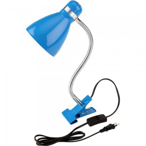 Настольная лампа REXANT Моби на прищепке Е27 голубая 603-1013