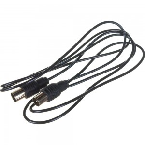 Антенный кабель удлинитель REXANT ТВ штекер - штекер 1,5 метра, черный 17-5021
