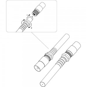 Антенный переходник REXANT RG-6, SAT, гнездо F - штекер ТВ 06-0025-A