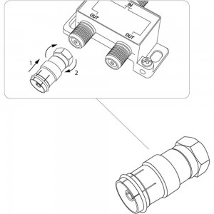 Антенный переходник REXANT RG-6, SAT, штекер F - гнездо ТВ 06-0028-A