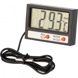 Электронный комнатно-уличный термометр с часами и выносным датчиком REXANT 70-0505