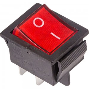 Клавишный выключатель REXANT 250v 16а (4с) on-off красный с подсветкой (rwb-502, sc-767, irs-201-1) 36-2330-1