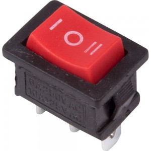 Клавишный переключатель REXANT 250v 6а (3с) on-off-on красный с нейтралью mini (rwb-205, sc-768) 36-2144