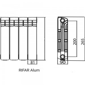 Радиатор RIFAR Alum 200х8 секций RAL20008