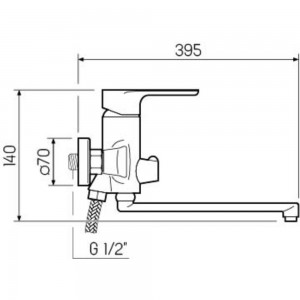 Смеситель для ванны РМС SL133-006E 