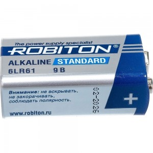 Элемент питания Robiton STANDARD 6LR61 9V BULK10, в упаковке 10 шт 13986