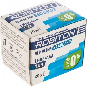 Элемент питания Robiton STANDARD LR03 BULK20, в упаковке 20 шт 13982