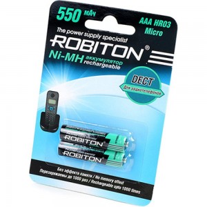 Аккумулятор ROBITON 2шт. 550MHAAA-2 DECT 13903