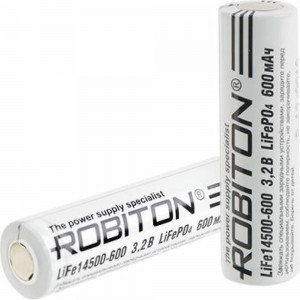 Аккумулятор ROBITON LiFe14500-600 600мАч без защиты 17110