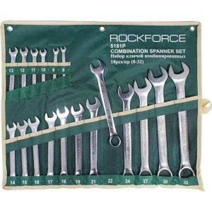 Набор комбинированных ключей ROCKFORCE 18 предметов, на полотне RF-5181P