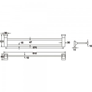 Полотенцедержатель ROSE RG1627 