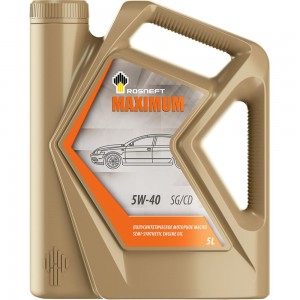 Моторное полусинтетическое масло Роснефть Maximum 5W-40 API SG/CD, канистра 5л 40816750