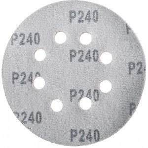 Круг шлифовальный (125 мм; зерно 240) перфорированный 8 отверстий под липучку РОСОМАХА 438240