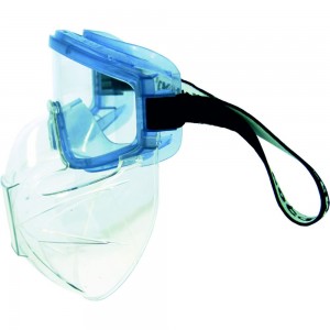 Защитные закрытые очки с непрямой вентиляцией РОСОМЗ ЗН11 PANORAMA, super PC, с щитком защитным 21130+00777