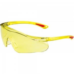 Защитные открытые очки РОСОМЗ О55 HAMMER PROFI StrongGlass 2-1,2 PC желтые 15557