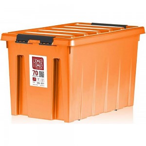 Контейнер на роликах с крышкой Rox Box 70 л, оранжевый 070-00.12