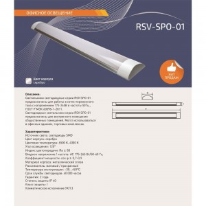 Светодиодный светильник RSV RSV-SPO-01-20W-6500K-IP40