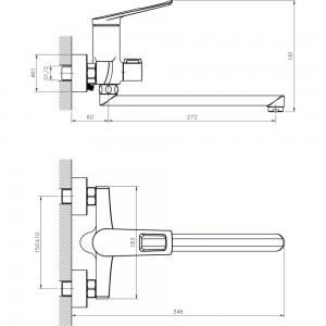 Одноручный смеситель для ванны RUSH Socotra с поворотным изливом, хром ST1235-51