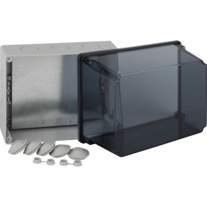 Распределительная коробка Рувинил Тусо для открытой проводки 240x195x165 мм проз.кр 67067П