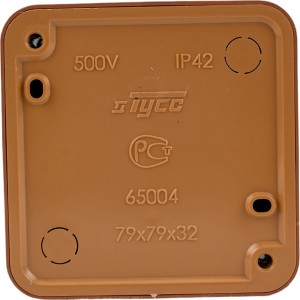 Распределительная коробка для открытой проводки Рувинил Тусо 79x79x32 мм 2 пары клеммников 65004-08М