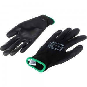 Нейлоновые перчатки с полиуретановым покрытием S. GLOVES TAXO черные, размер 08 31614-08