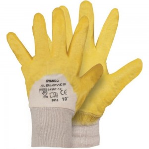 Перчатки с нитриловым покрытием S. GLOVES KVANDO ECO желтые, размер 9 31307-09