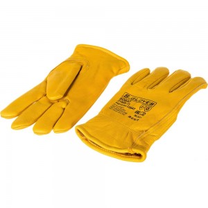 Утепленные кожаные перчатки из лицевой кожи S. GLOVES SOBAT размер 11 31999-11