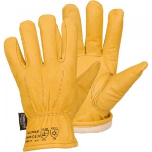 Утепленные кожаные перчатки из лицевой кожи S. GLOVES NEMAN размер 11 31998-11