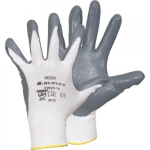 Нейлоновые перчатки с нитриловым покрытием S. GLOVES VEZER размер 09 31625-09
