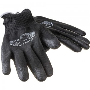 Нейлоновые перчатки с полиуретановым покрытием S. GLOVES TAXO черные, размер 07 31614-07