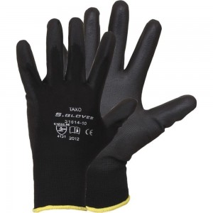 Нейлоновые перчатки с полиуретановым покрытием S.GLOVES TAXO черные, 06 размер 31614-06