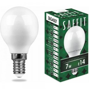 Светодиодная лампа SAFFIT SBG4507 Шарик E14 7W 2700K 55034