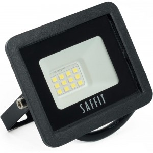 Светодиодный прожектор SAFFIT SFL90-10 2835SMD, 10W 6400K AC220V/50Hz IP65, черный в компактном корпусе 55067