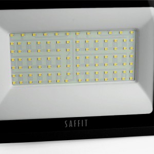 Светодиодный прожектор SAFFIT SFL90-100 2835SMD, 100W 6400K AC220V/50Hz IP65, черный в компактном корпусе 55068