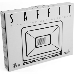 Светодиодный прожектор SAFFIT SFL90-100 2835SMD, 100W 6400K AC220V/50Hz IP65, черный в компактном корпусе 55068