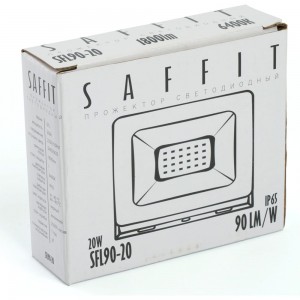 Светодиодный прожектор SAFFIT SFL90-20 2835SMD, 20W 6400K AC220V/50Hz IP65, белый в компактном корпусе 55071