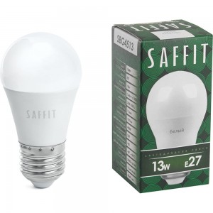 Светодиодная лампа SAFFIT SBG4513, G45 шар, 13W 230V E27 4000К, 1070Lm 55161