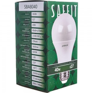 Светодиодная лампа SAFFIT SBA8040 Шар E27 40W 6400K 55202