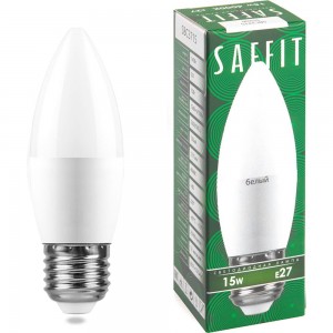 Светодиодная лампа SAFFIT SBC3715 Свеча E27 15W 4000K 55206
