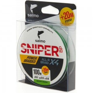 Плетеная леска SALMO Sniper BP ALL R BRAID х4 Grass Green 120/013 4931-013