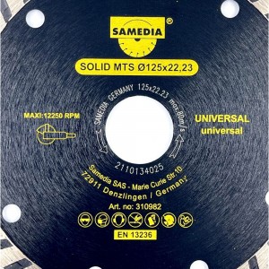 Диск алмазный универсальный SOLID MTS 125x22.23 мм SAMEDIA 310982