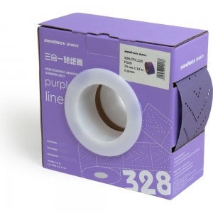 Рулон шлифовальный на пленочной основе 328 Purple Zirconia (70 мм, 12 м, Р80, 1 рулон) SANDWOX 328.070.080