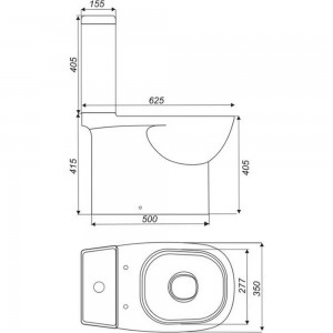 Унитаз-компакт Sanita Luxe Quadro Slim Luxe с быстросъемным сиденьем, дюропласт, микролифт QDRSLCC01151022