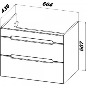 Комплект: Подвесная тумба Sanstar Адель 70, 2 ящика, мебельный умывальник Фостер 70 172.1-1.4.1.К